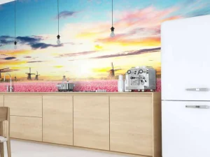 Discount Hollands roze tulpenveld fotobehang Hobbykamer | Bloemen
