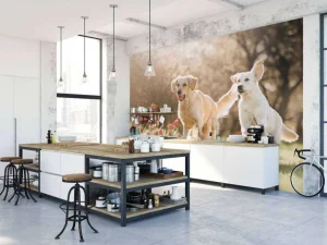 Outlet Honden in een parkje fotobehang Dieren