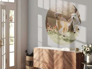 Outlet Honden in een parkje fotobehang Dieren