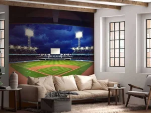 Outlet Honkbalstadion in de avond fotobehang Tienerkamer | Kinderkamer