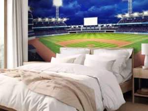 Outlet Honkbalstadion in de avond fotobehang Tienerkamer | Kinderkamer