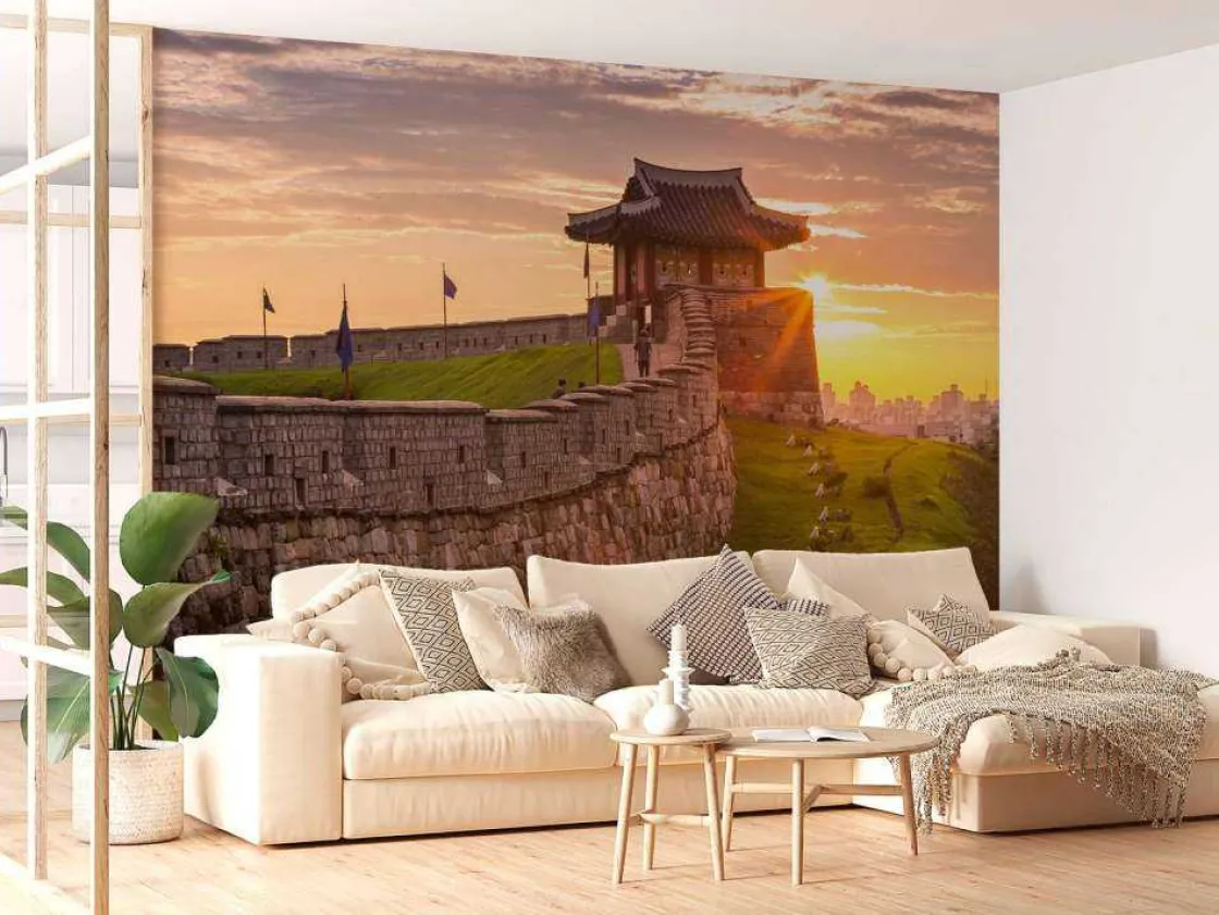 hwaseongvesting_bij_zonso_10.webp Fashion Hwaseong-vesting bij zonsondergang fotobehang Architectuur