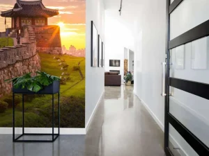 Fashion Hwaseong-vesting bij zonsondergang fotobehang Architectuur