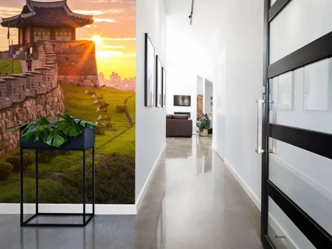 hwaseongvesting_bij_zonso_4.webp Fashion Hwaseong-vesting bij zonsondergang fotobehang Architectuur
