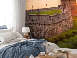 Fashion Hwaseong-vesting bij zonsondergang fotobehang Architectuur