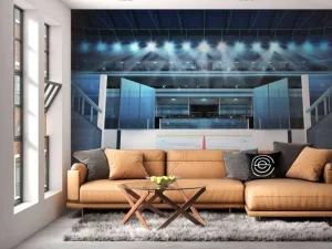Outlet Ingang ijshockey arena fotobehang Kinderkamer | Sport