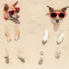 Discount Ingegraven honden op het strand fotobehang Dieren