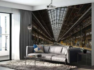 Outlet Interieur oud fabrieksgebouw fotobehang Architectuur