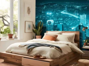 Fashion Istanbul met een blauw effect fotobehang Architectuur