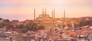 Outlet Istanbul op een warme dag fotobehang Architectuur