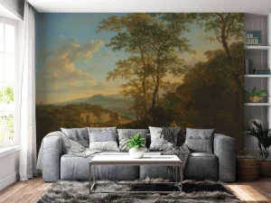 Clearance Italiaans landschap met de Ponte Lucano over de Aniene rivier fotobehang Kunst & Design