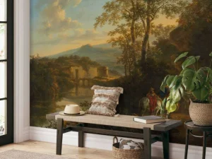 Clearance Italiaans landschap met de Ponte Lucano over de Aniene rivier fotobehang Kunst & Design