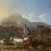 New Italiaans landschap met geitenmelkster fotobehang Kunst & Design