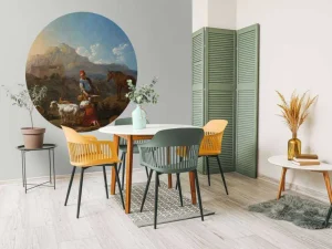 New Italiaans landschap met geitenmelkster fotobehang Kunst & Design