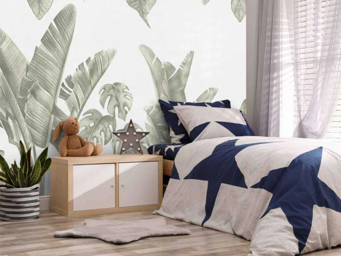 jungle_bladeren_in_groen_3.webp Best Jungle bladeren in groen Kinderkamer