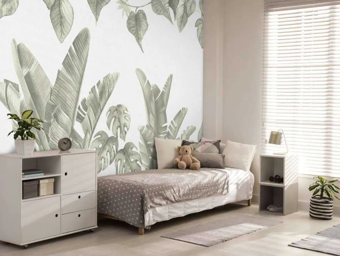 jungle_bladeren_in_groen_7.webp Best Jungle bladeren in groen Kinderkamer