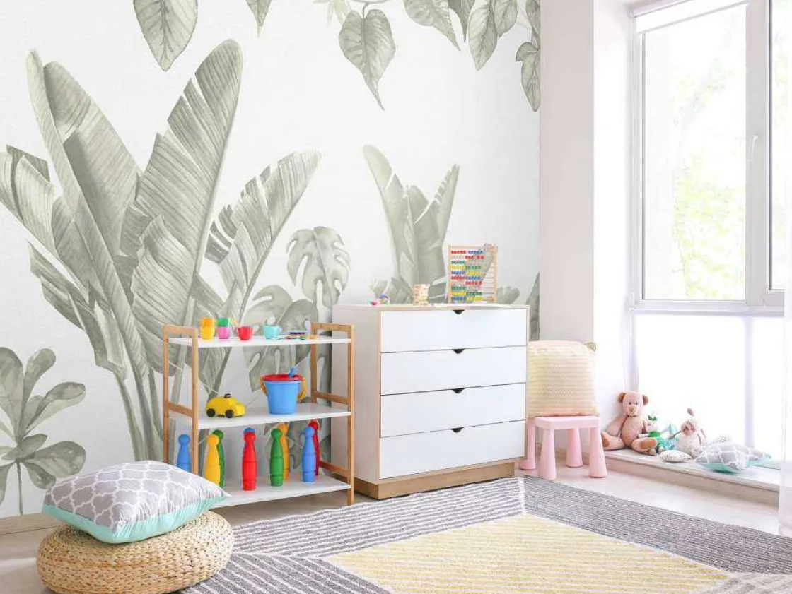 jungle_bladeren_in_groen_8.webp Best Jungle bladeren in groen Kinderkamer