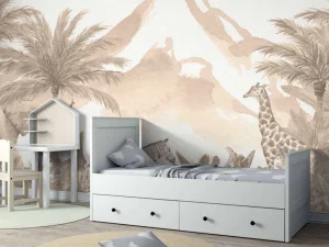 Best Jungle dieren in taupe Kinderkamer