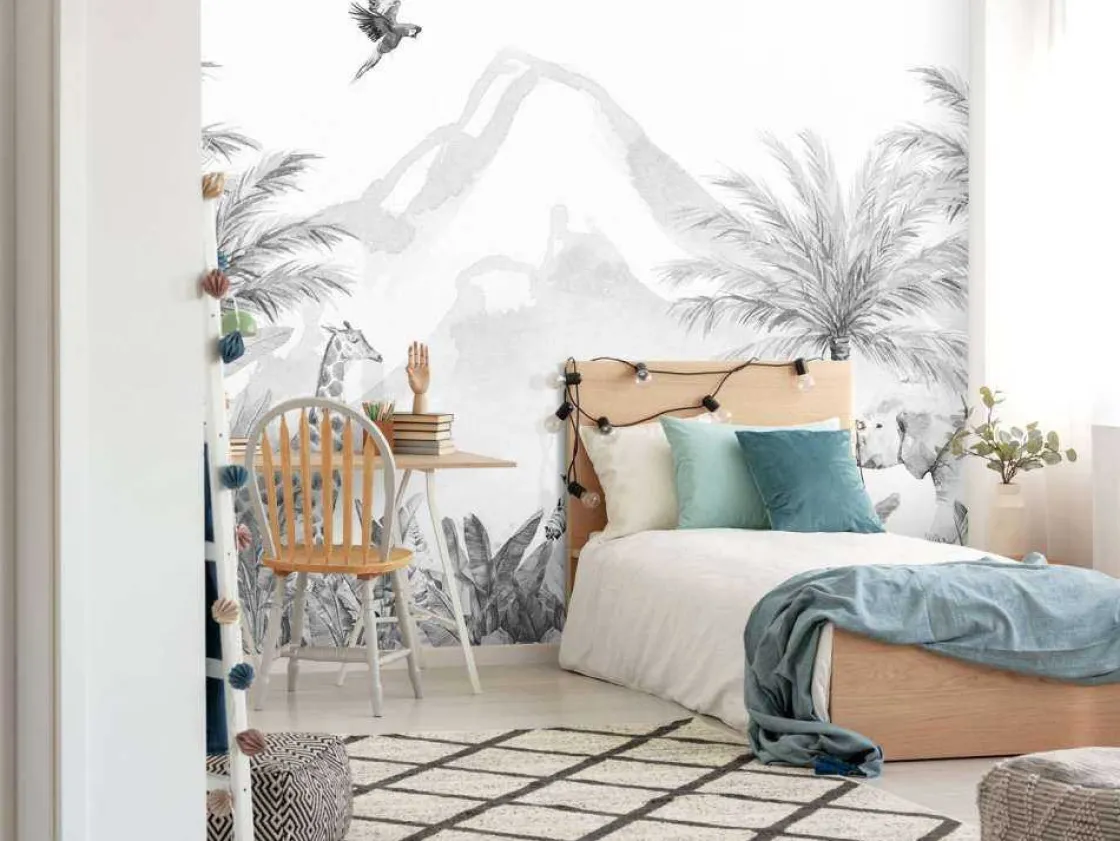 jungle_dieren_in_zwartwit_12.webp Hot Jungle dieren in zwart-wit Kinderkamer