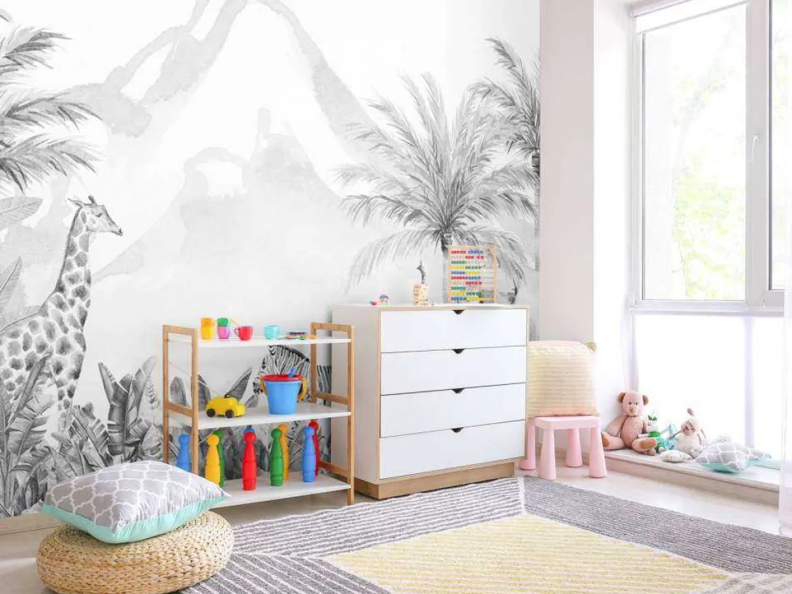 jungle_dieren_in_zwartwit_15.webp Hot Jungle dieren in zwart-wit Kinderkamer