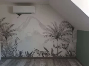 Hot Jungle dieren in zwart-wit Kinderkamer