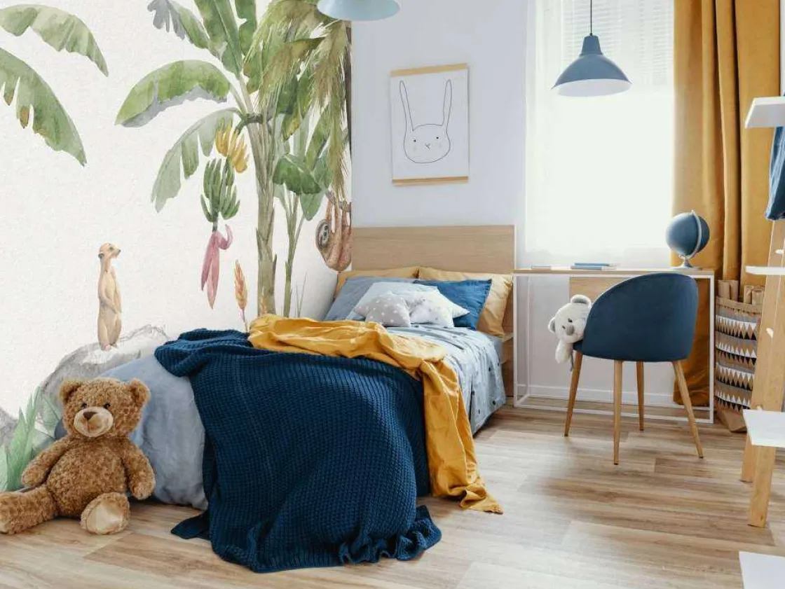 jungle_met_kleurrijke_die_10.webp Fashion Jungle met kleurrijke dieren Kinderkamer