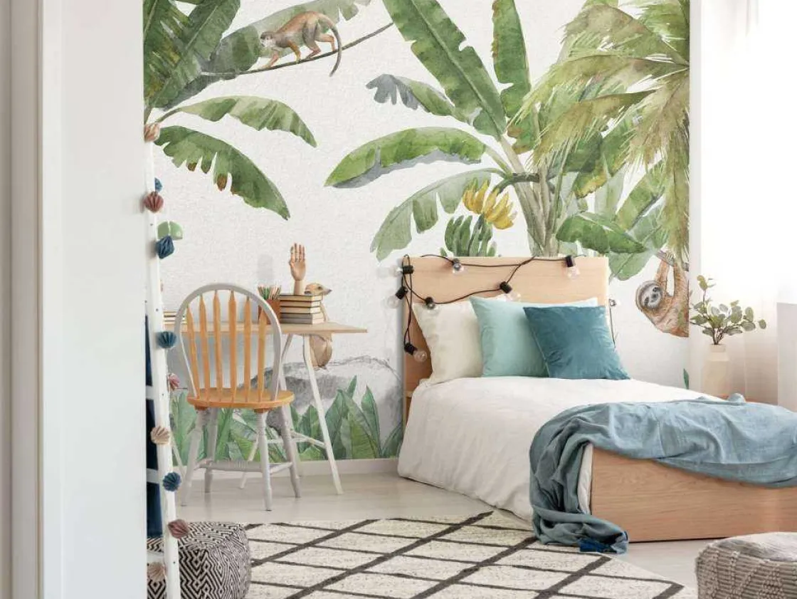 jungle_met_kleurrijke_die_9.webp Fashion Jungle met kleurrijke dieren Kinderkamer