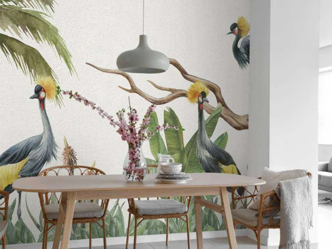 jungle_met_kraanvogels_10.webp Hot Jungle met kraanvogels Kinderkamer | Dieren