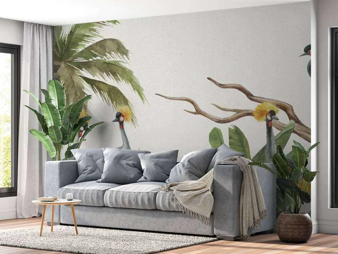 jungle_met_kraanvogels_9.webp Hot Jungle met kraanvogels Kinderkamer | Dieren
