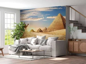 Outlet Kameel in de woestijn bij zonsondergang fotobehang Dieren