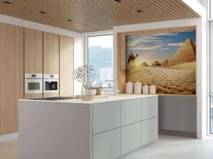 Outlet Kameel in de woestijn bij zonsondergang fotobehang Dieren