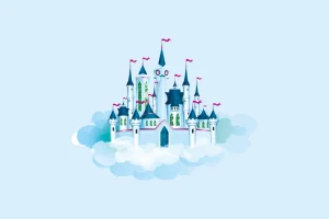 Discount Kasteel in de wolken fotobehang Kinderkamer | Babykamer