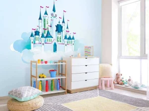 Discount Kasteel in de wolken fotobehang Kinderkamer | Babykamer