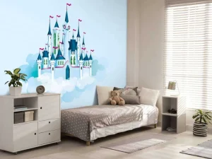 Discount Kasteel in de wolken fotobehang Kinderkamer | Babykamer