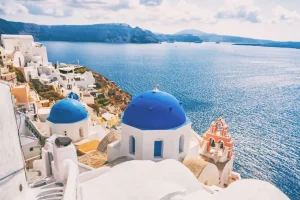 Fashion Kerkje op Santorini fotobehang Architectuur