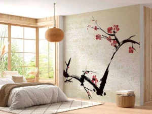 Best Kersenbloesem inkt schilderij fotobehang Gang | Bloemen