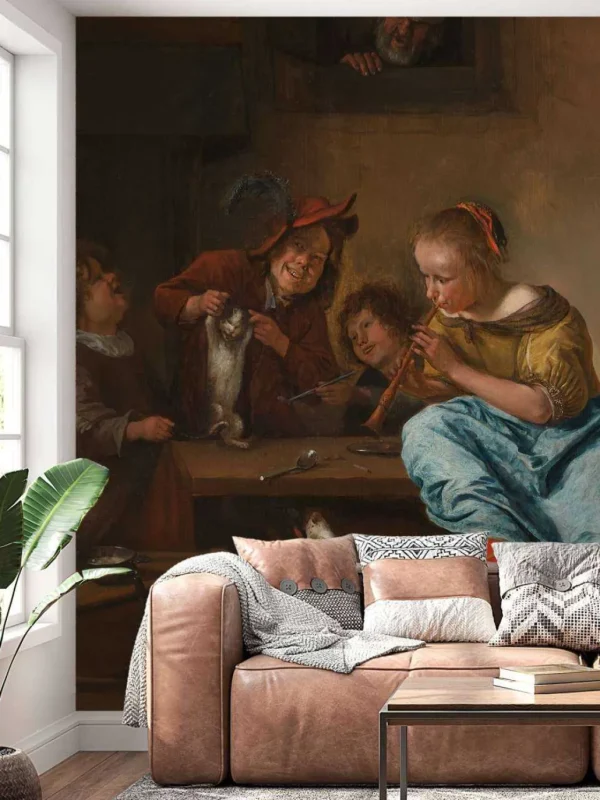 Clearance Kinderen leren een poes dansen fotobehang Kunst & Design