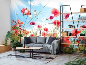 Fashion Klaprozen in het voorjaar fotobehang Bloemen