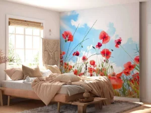 Fashion Klaprozen in het voorjaar fotobehang Bloemen