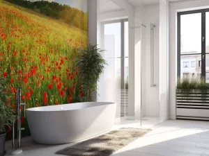 Best Klaprozen met Zonsondergang fotobehang Bloemen