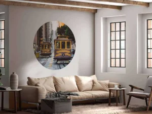 Online Klassieke trams in San Francisco fotobehang Transport | Architectuur