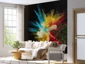 Online Kleurpoeder explosie fotobehang Hobbykamer | Computerkamer