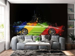 Hot Kleurrijke auto design fotobehang Kinderkamer | Transport