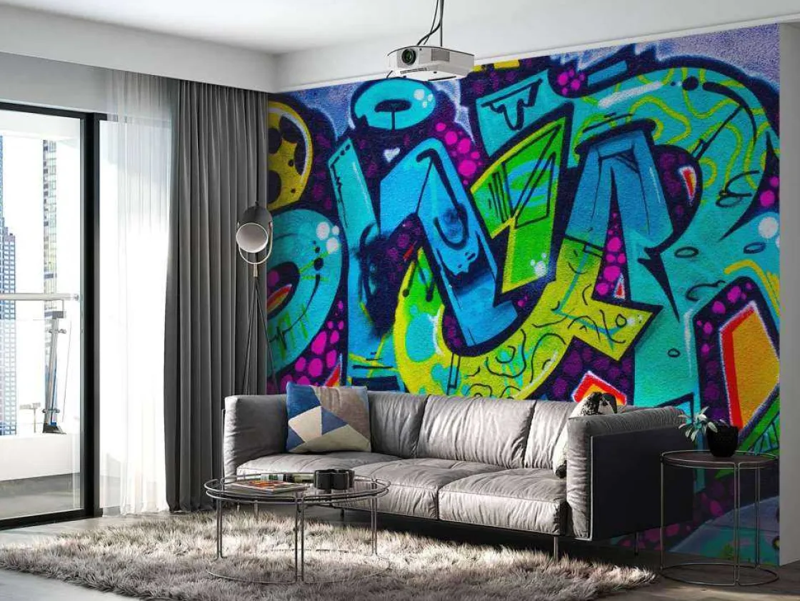 kleurrijke_graffiti_creat_2.webp Online Kleurrijke graffiti creatie op een muur fotobehang Tienerkamer | Kunst & Design