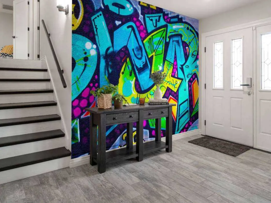 kleurrijke_graffiti_creat_4.webp Online Kleurrijke graffiti creatie op een muur fotobehang Tienerkamer | Kunst & Design