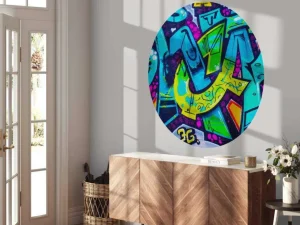 Online Kleurrijke graffiti creatie op een muur fotobehang Tienerkamer | Kunst & Design