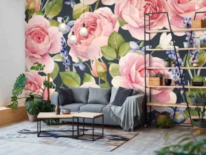 Fashion Kleurrijke rozen design fotobehang Tienerkamer | Bloemen