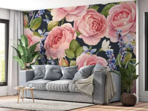 Fashion Kleurrijke rozen design fotobehang Tienerkamer | Bloemen
