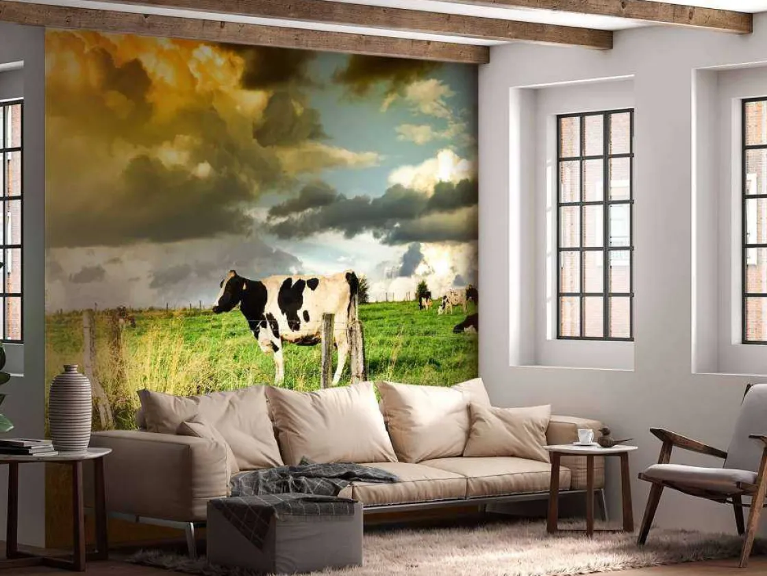 koe_tijdens_zonsondergang_2.webp Discount Koe tijdens zonsondergang fotobehang Steden | Architectuur