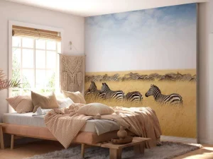 Clearance Kudde zebra's in Kenia fotobehang Dieren